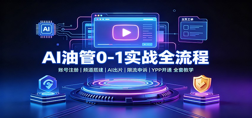 AI油管0-1实战：账号注册频道搭建，AI出片，限流申诉，YPP开通全套教学-千寻创业网