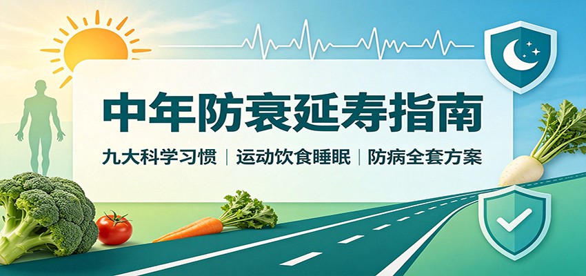 中年防衰延寿指南：九大科学习惯，运动饮食睡眠防病全套方案-千寻创业网