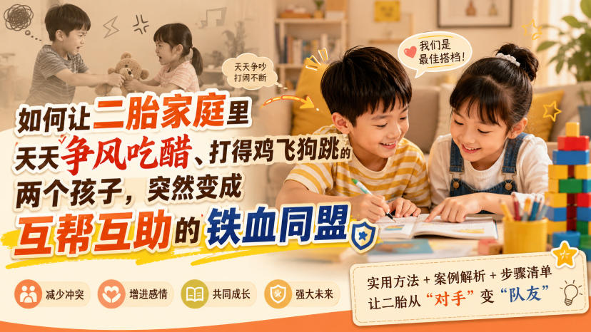 付费文章：如何让二胎家庭里天天争风吃醋、打得鸡飞狗跳的两个孩子，突然变成互帮互助的铁血同盟？-千寻创业网
