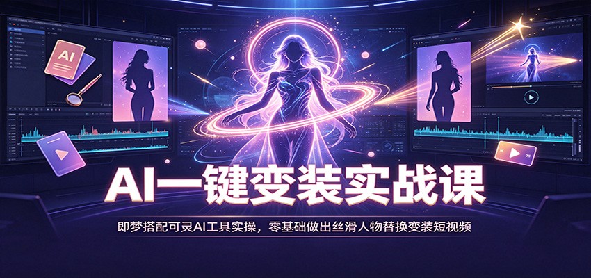 AI一键变装实战课：即梦搭配可灵AI工具实操，零基础做出丝滑人物替换变装短视频-千寻创业网