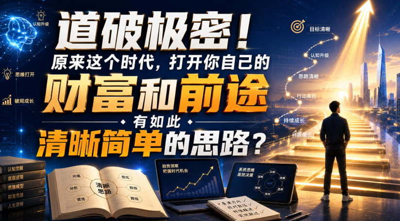 公众号灏泽异谈付费文：道破极密！原来这个时代，打开你自己的财富和前途，有如此清晰简单的思路？！-千寻创业网