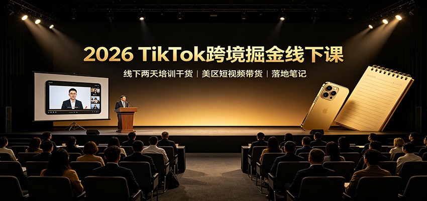 2026 TikTok跨境掘金线下课：线下两天培训干货，美区短视频带货落地笔记-千寻创业网