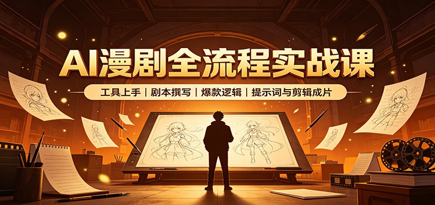 AI漫剧全流程实战课:工具上手、剧本撰写、爆款逻辑、提示词与剪辑成片-千寻创业网