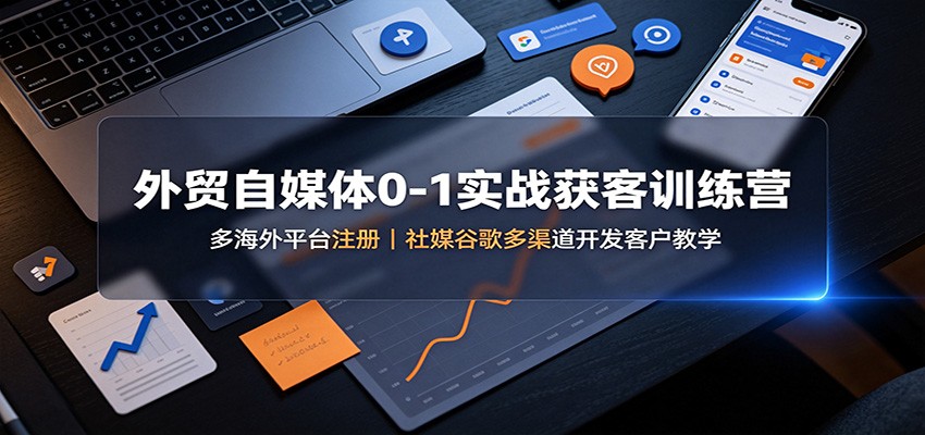 外贸自媒体0-1实战获客训练营：多海外平台注册，社媒谷歌多渠道开发客户教学-千寻创业网