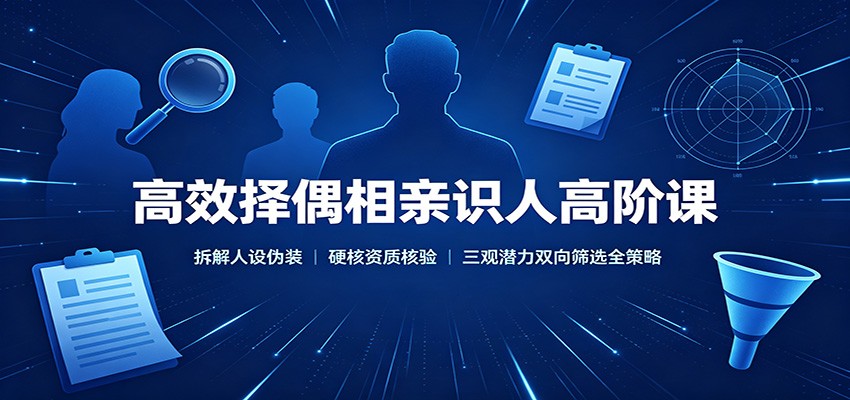 高效择偶相亲识人高阶课：拆解人设伪装，硬核资质核验，三观潜力双向筛选全策略-千寻创业网