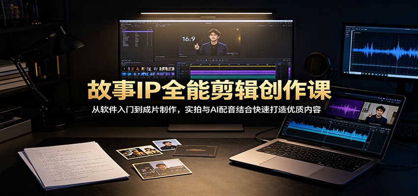故事IP全能剪辑创作课：从软件入门到成片制作，实拍与AI配音结合快速打造优质内容-千寻创业网