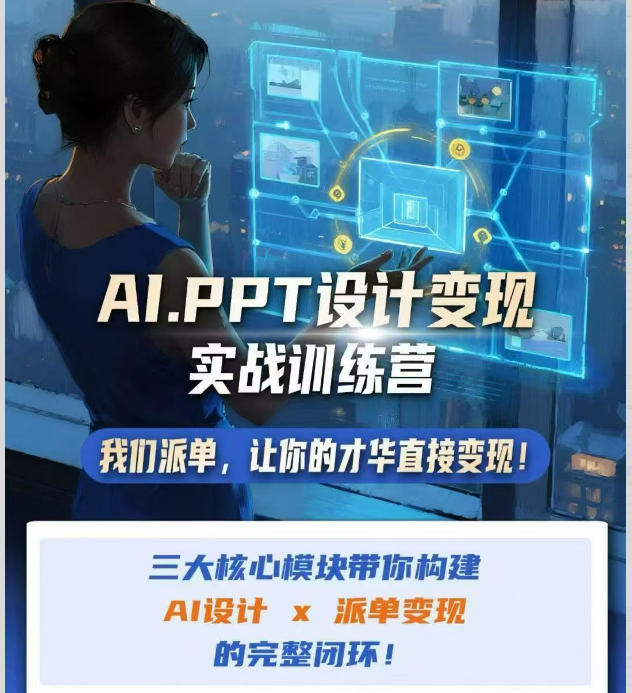 AI+PPT设计变现实战训练营，我们派单，让你的才华直接变现，三大核心模块带你构建Al设计x派单变现的完整闭环-千寻创业网