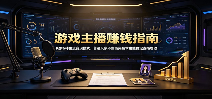 游戏主播赚钱指南：拆解6种主流变现模式，普通玩家不靠顶尖技术也能稳定直播增收-千寻创业网