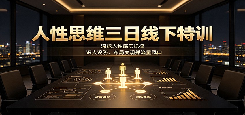 人性思维三日线下特训：深挖人性底层规律，识人设防、布局变现抓流量风口-千寻创业网