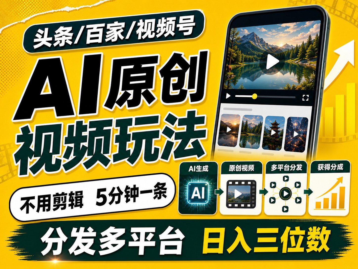 2026头条百家号升级玩法 5分钟一条原创视频 发多平台赚收-千寻创业网