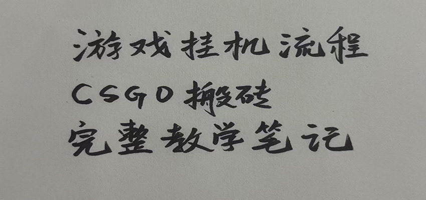 游戏挂机全流程笔记分享，CSGO游戏搬砖，小白看了当天学会见收益-千寻创业网