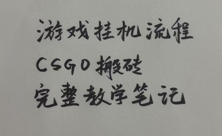 游戏挂G全流程笔记分享，CSGO游戏搬砖，小白看了当天学会见收益【揭秘】-千寻创业网