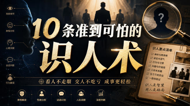 付费文章：10条准到可怕的识人术-千寻创业网