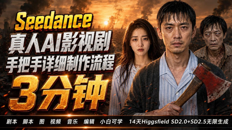 3分钟真人AI影视剧怎么做？SD 2.0手把手完整制作流程｜Higgsfield 14天SD 2.0/2.5无限生成-千寻创业网