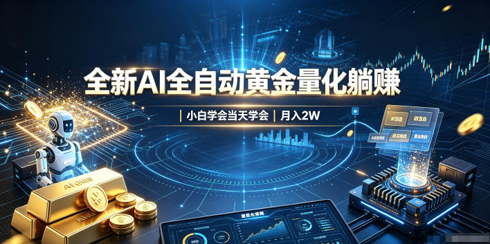 全新AI全自动黄金量化躺賺：小白学会当天学会，月入2W！【揭秘】-千寻创业网