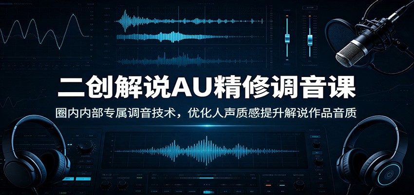二创解说AU精修调音课：圈内内部专属调音技术，优化人声质感提升解说作品音质-千寻创业网