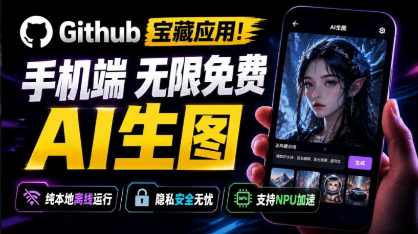 Github宝藏应用！手机端无限免费AI生图，纯本地离线运行，支持NPU加速斩获3.1k stars，local-dream-千寻创业网